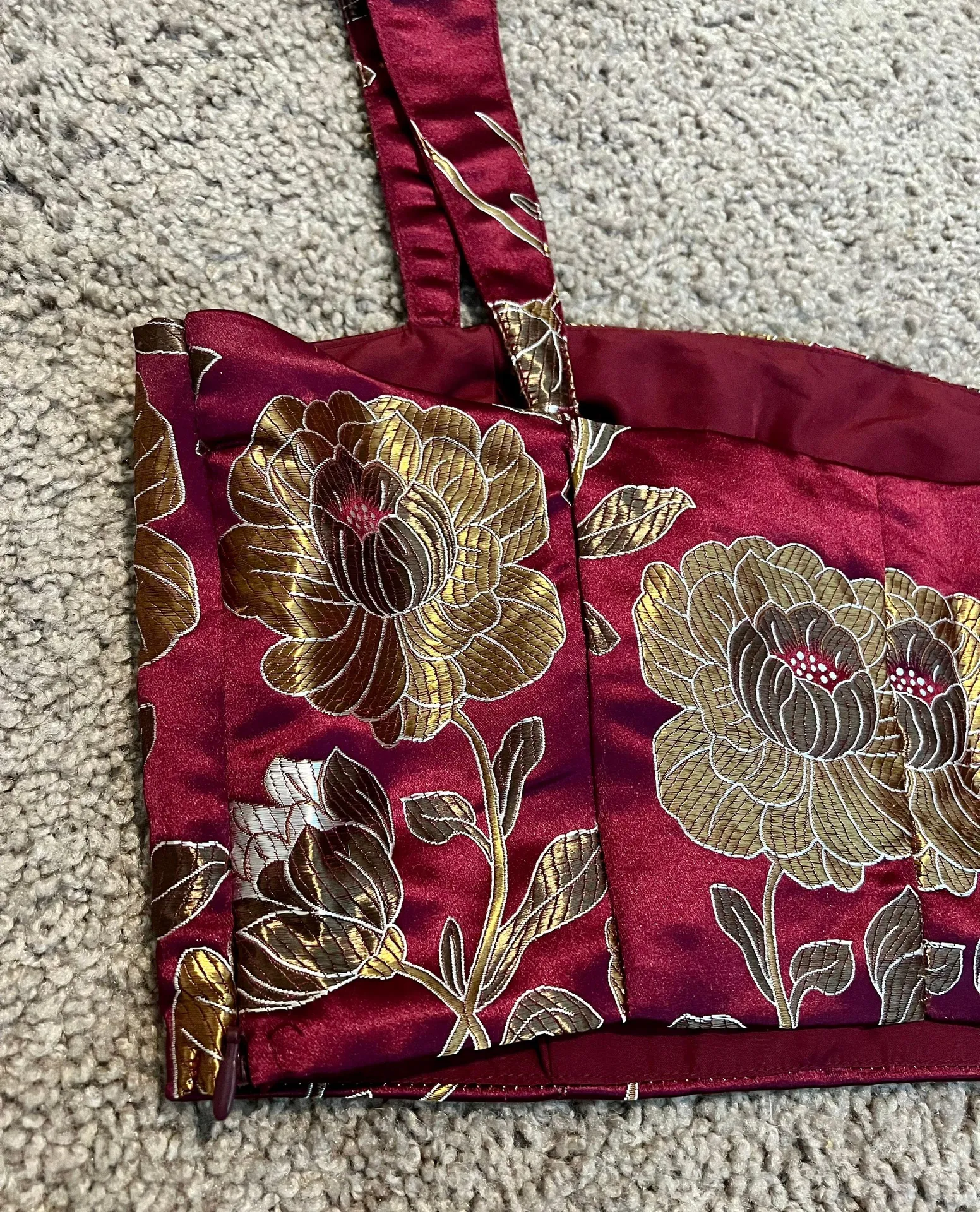 Oriental Style Crop Top Size M - Image 3