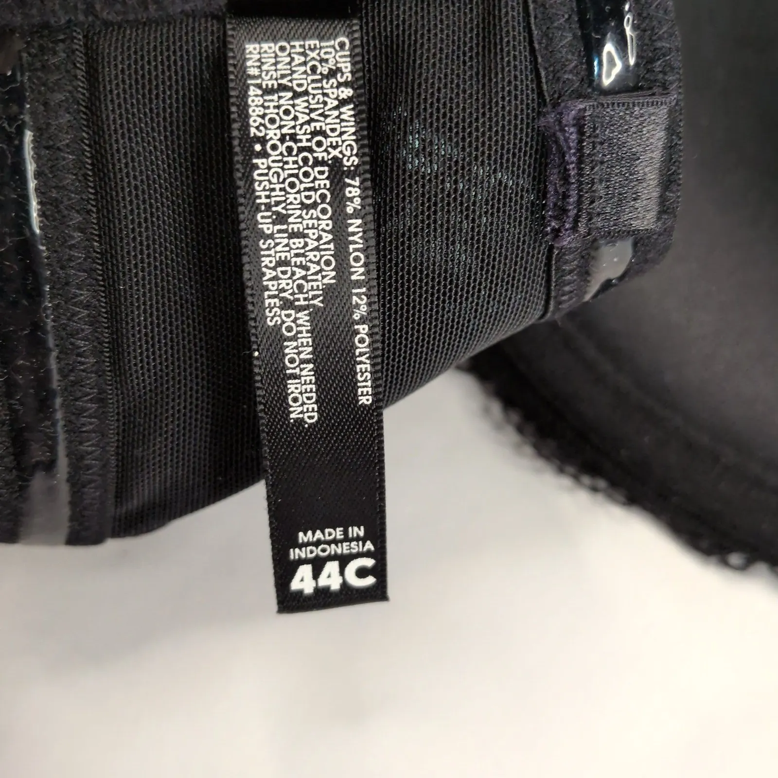 Torrid Curve Black Blue Lace Strapless Push Up Bra‎ Plus Size 44C - Image 6