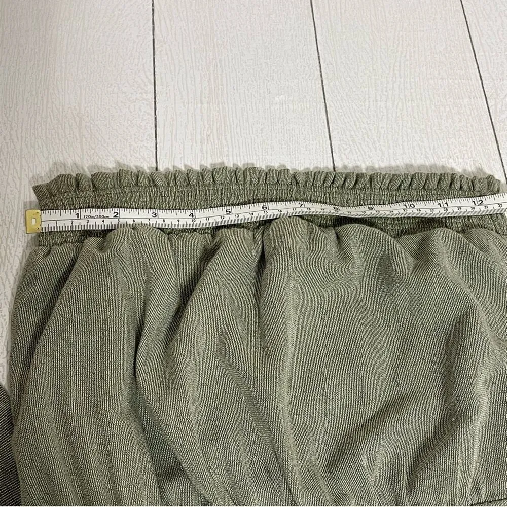 LOST + WANDER Light Olive Green Strapless Romper Size XS NWOT - Image 4