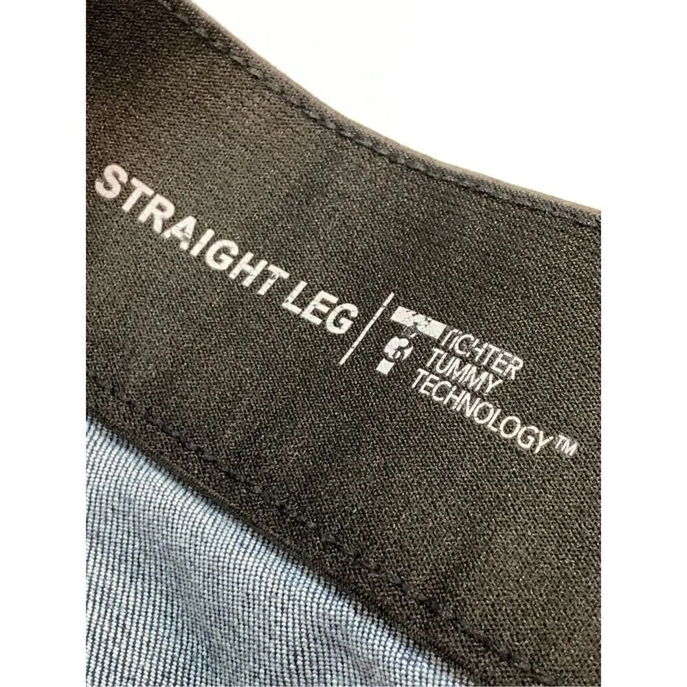 Lane Bryant Womens High Rise Tighter Tummy Tech Straight Jeans Dark Wash Size 24 - Image 2