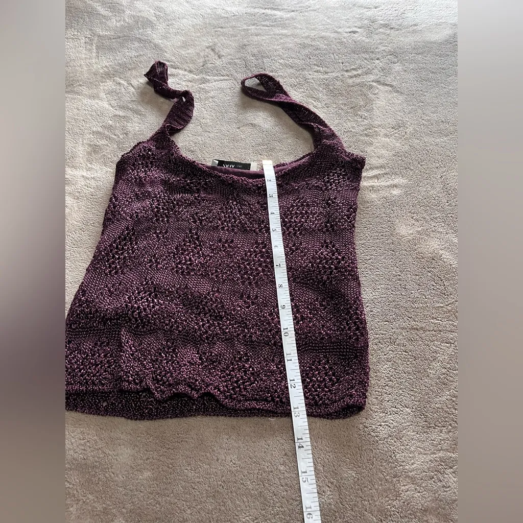ZARA Knit Silky Stretch Plum Purple Lined Sweater Tank Top Women’s Sz M EUC - Image 8