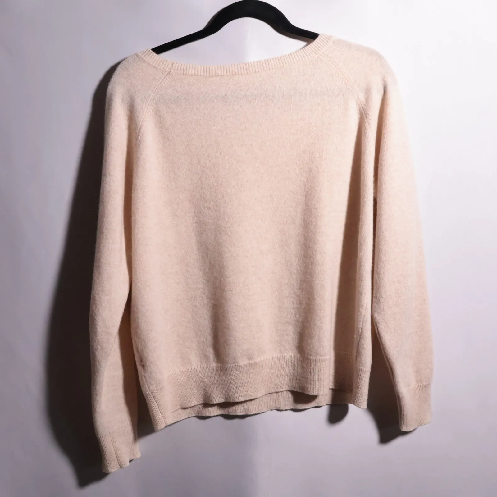 LILYSILK Women's 100% Cashmere Sweater Cream Boatneck Long Sleeve Size S Pink - Image 2