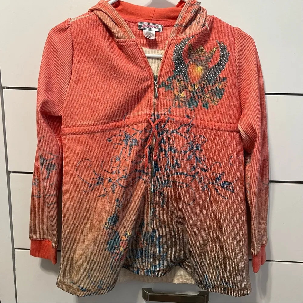 Y2K Pattern Zip Up Sweatshirt Size XXS - Image 2