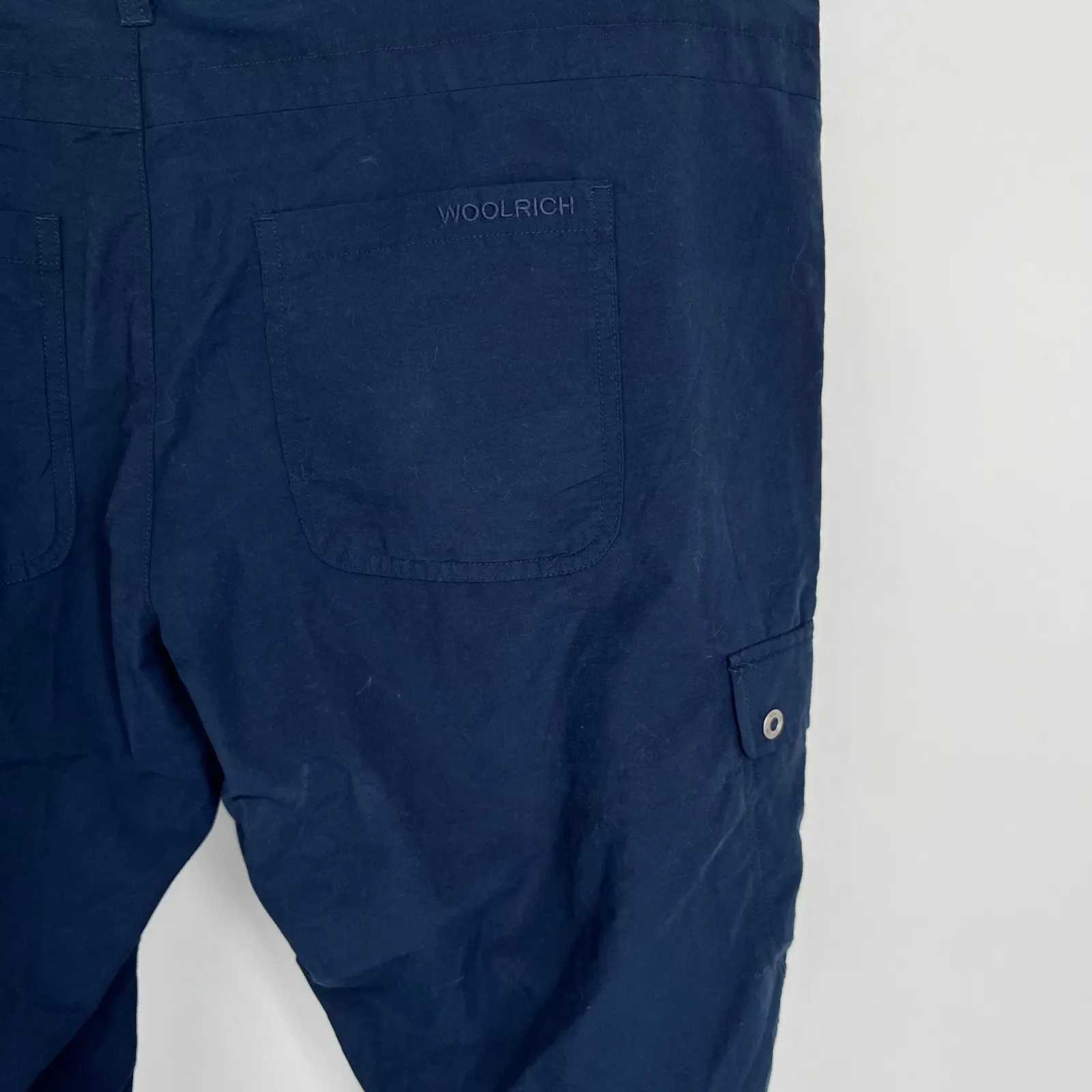 Woolrich Womens Capri Cargo Pants Lot Drawstring Hem Blue Gray Size 14 - Image 7