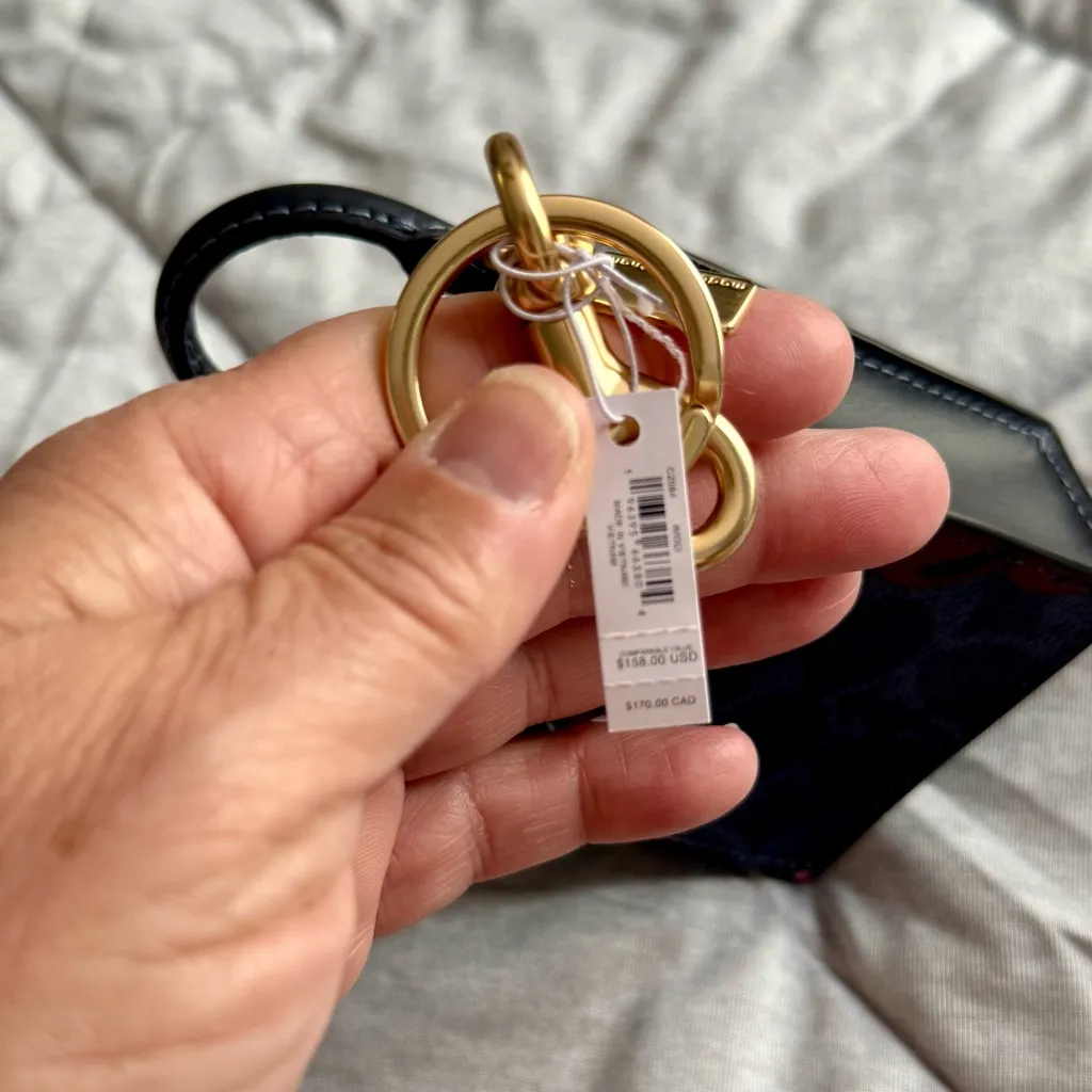 Coach ‎ Cherry Print Mini Tote Keychain - Image 6