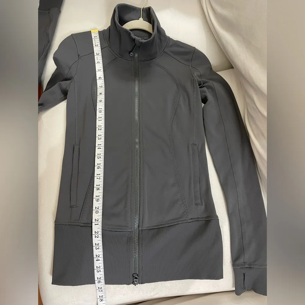 Lululemon Nice Asana Jacket Brushed Soot Light Color Gray Size 4 Full Zipper - Image 14