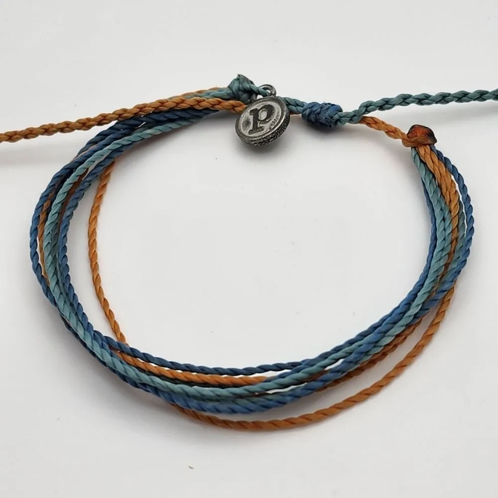 Pura Vida Blue & Orange Adjustable String Bracelet - Image 6