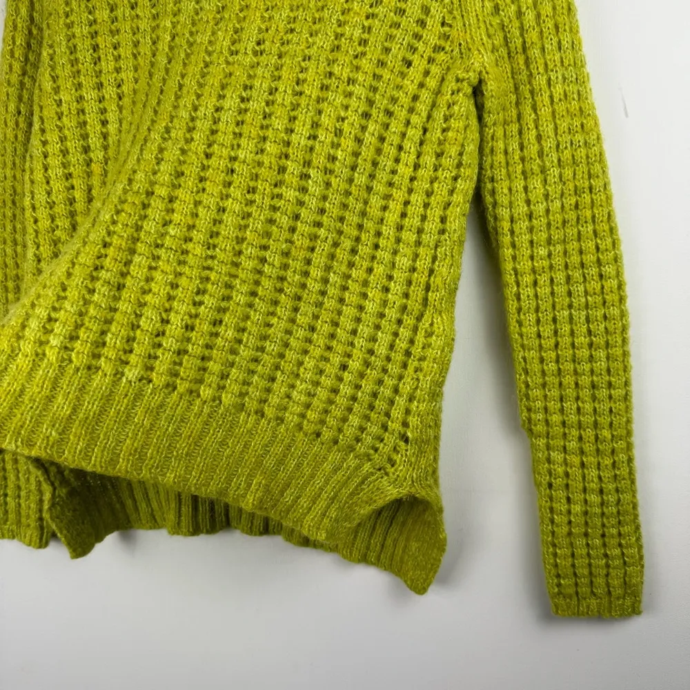 Anthropologie Field Flower Chunky Knit Wool Blend Sweater Sz Medium Yellow Green - Image 10