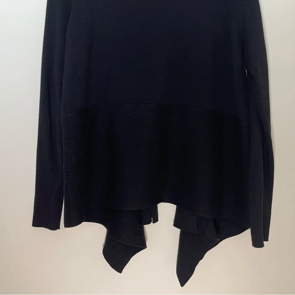 dressbarn | Black Waterfall front Tunic Length Cardigan | XL - Image 6