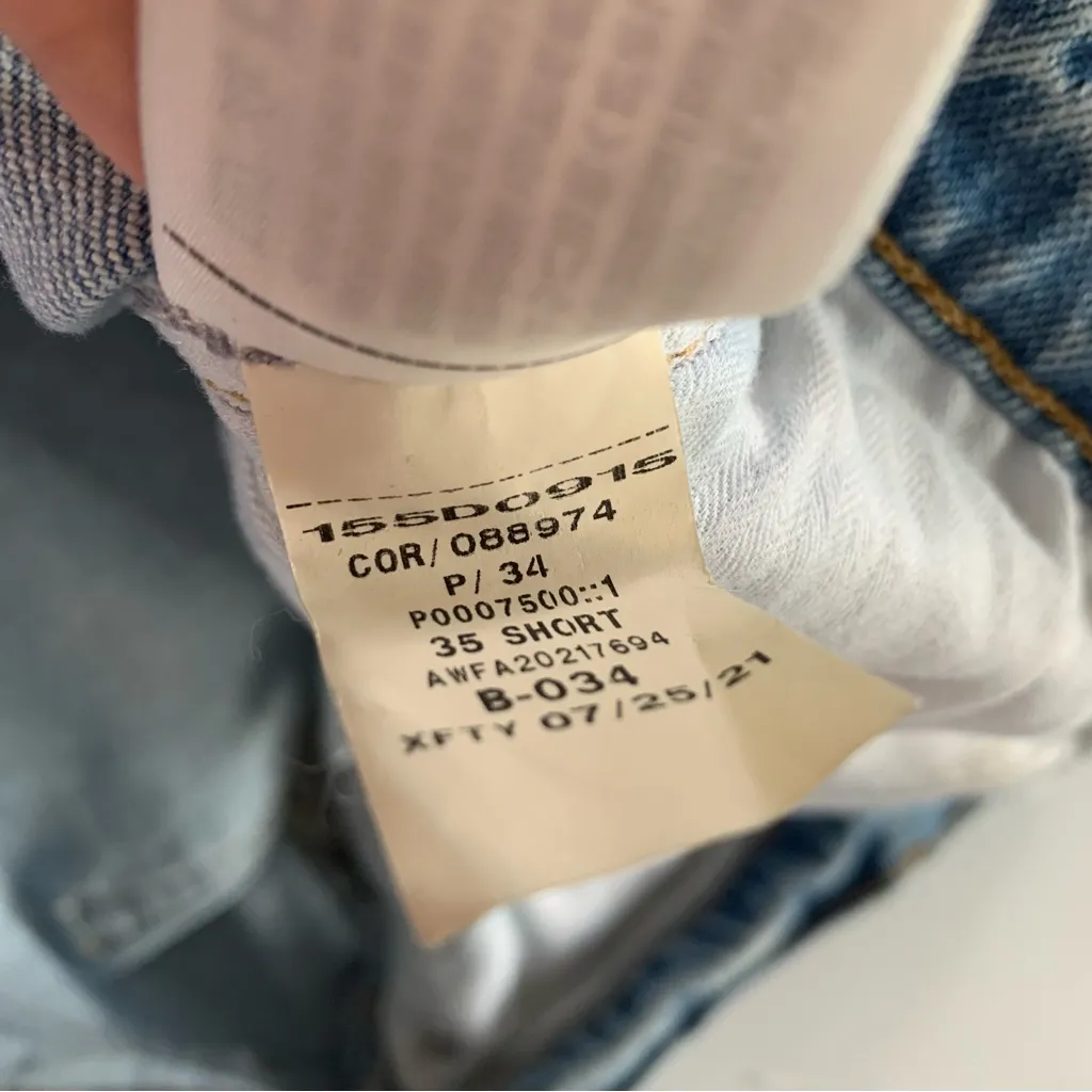 Abercrombie & Fitch 35/20 Short 90s Straight Ultra High Rise Medium Wash - Image 5