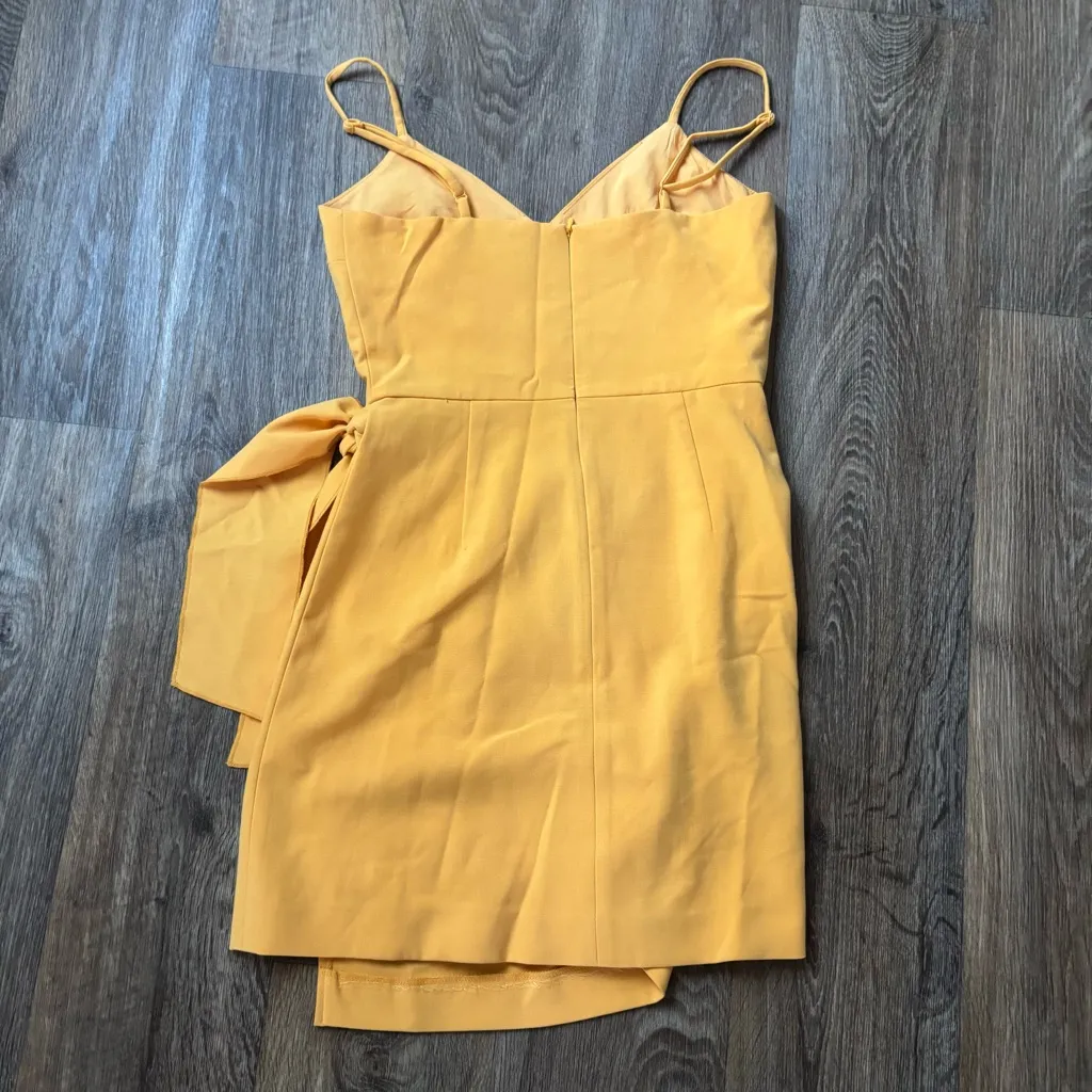 French Connection Yellow Whisper Structured A-Line Mini Dress Chic - Sz 2 - Image 3