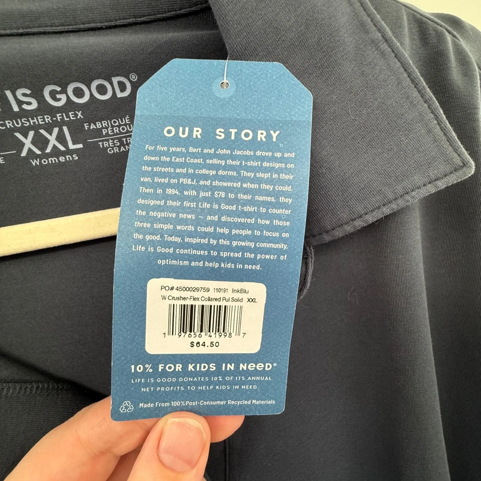 NWT Life Is Good XXL Ink Blue Crusher-Flex‎ Collared Pullover $64.50 - Image 4