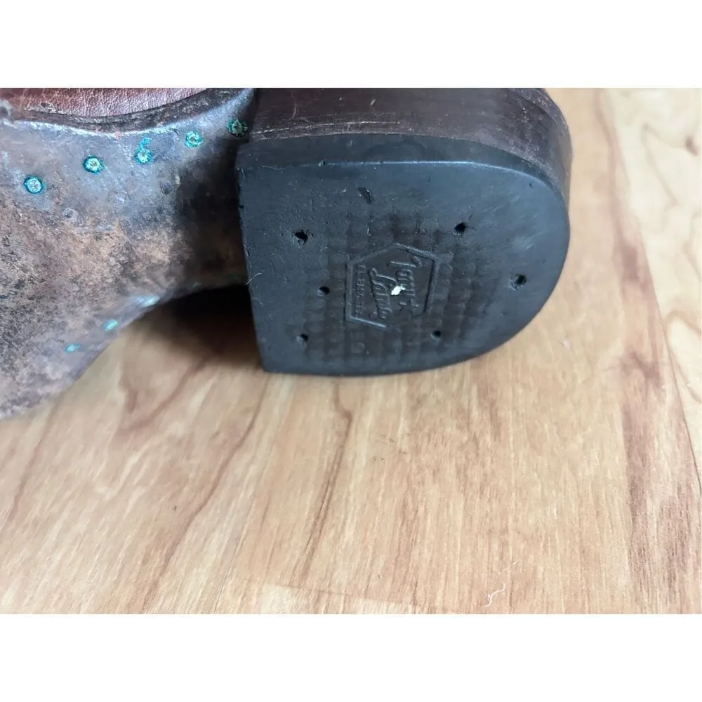 Tony Lama Pointed Toe Western Cowboy Boots Size 5.5 Brown Leather Rodeo - Image 5