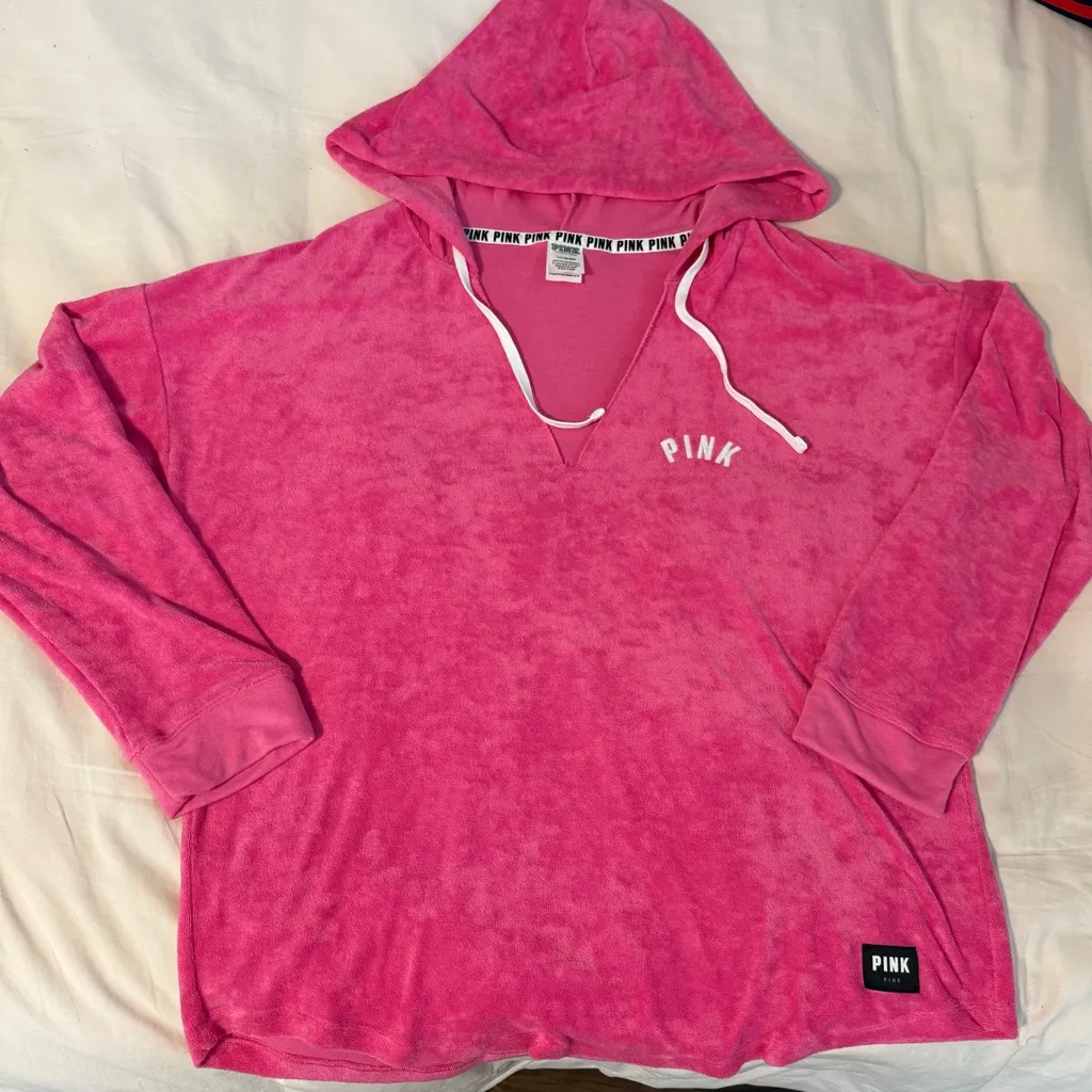Victoria's Secret Pink Hoodie - Vibrant Pink - Image 2