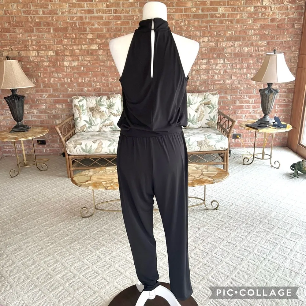 Peyton Jensen Evereve Black Halter Knit Cropped Jumpsuit M - Image 8