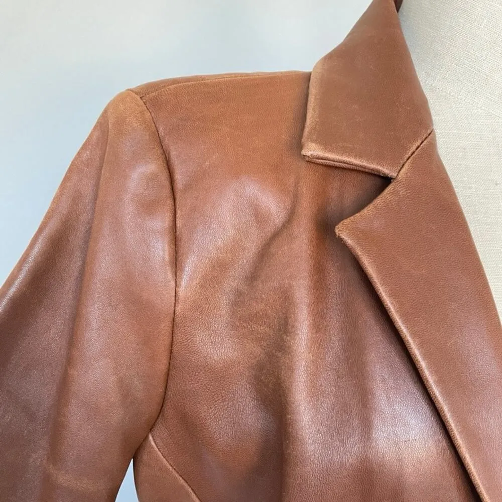 Jones New York Leather Blazer Brown - Image 5