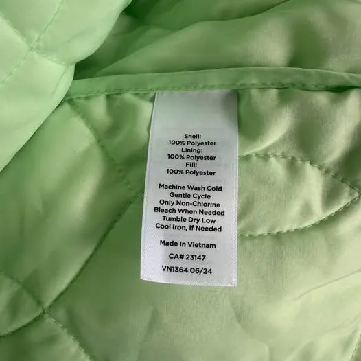 NEW Talbots Quilted Puffer Jacket Size Medium Green - Image 5
