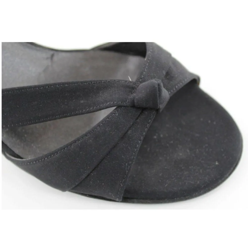 Van Eli Laban Black Open Toe Slingbacks Heels 6.5 - Image 9