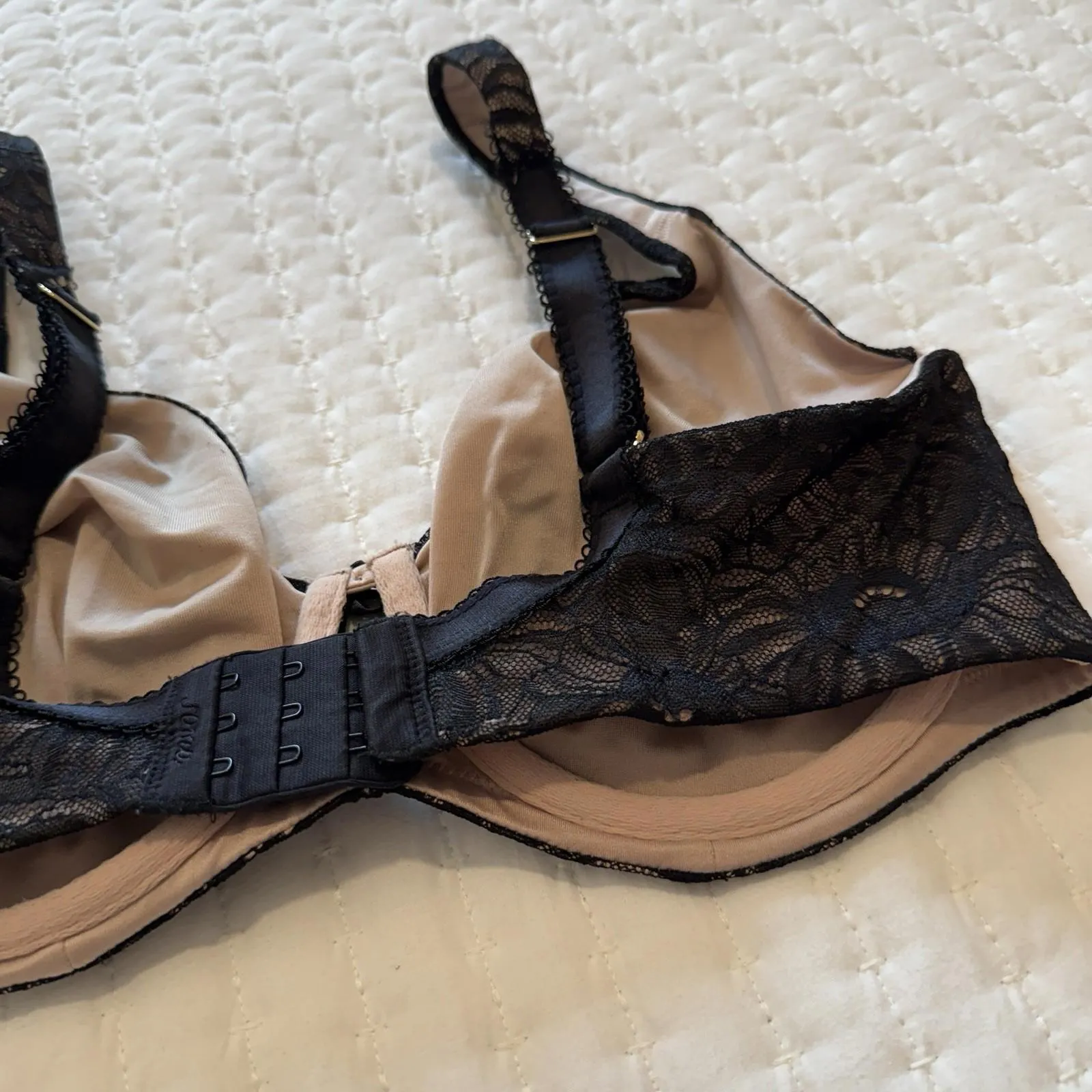 Soma 36D Verona Lace Minimizer Bra Black Nude Underlay Floral Lace Unlined Size undefined - Image 8