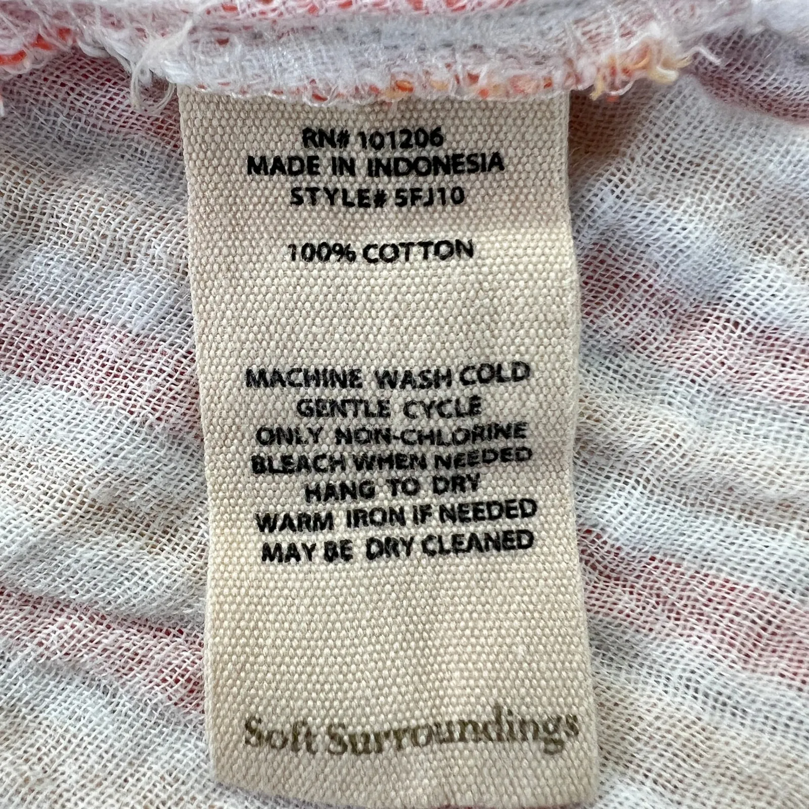 Soft Surroundings Button Down Shirt Striped 100% Cotton Long Sleeve Top Size 3X - Image 5