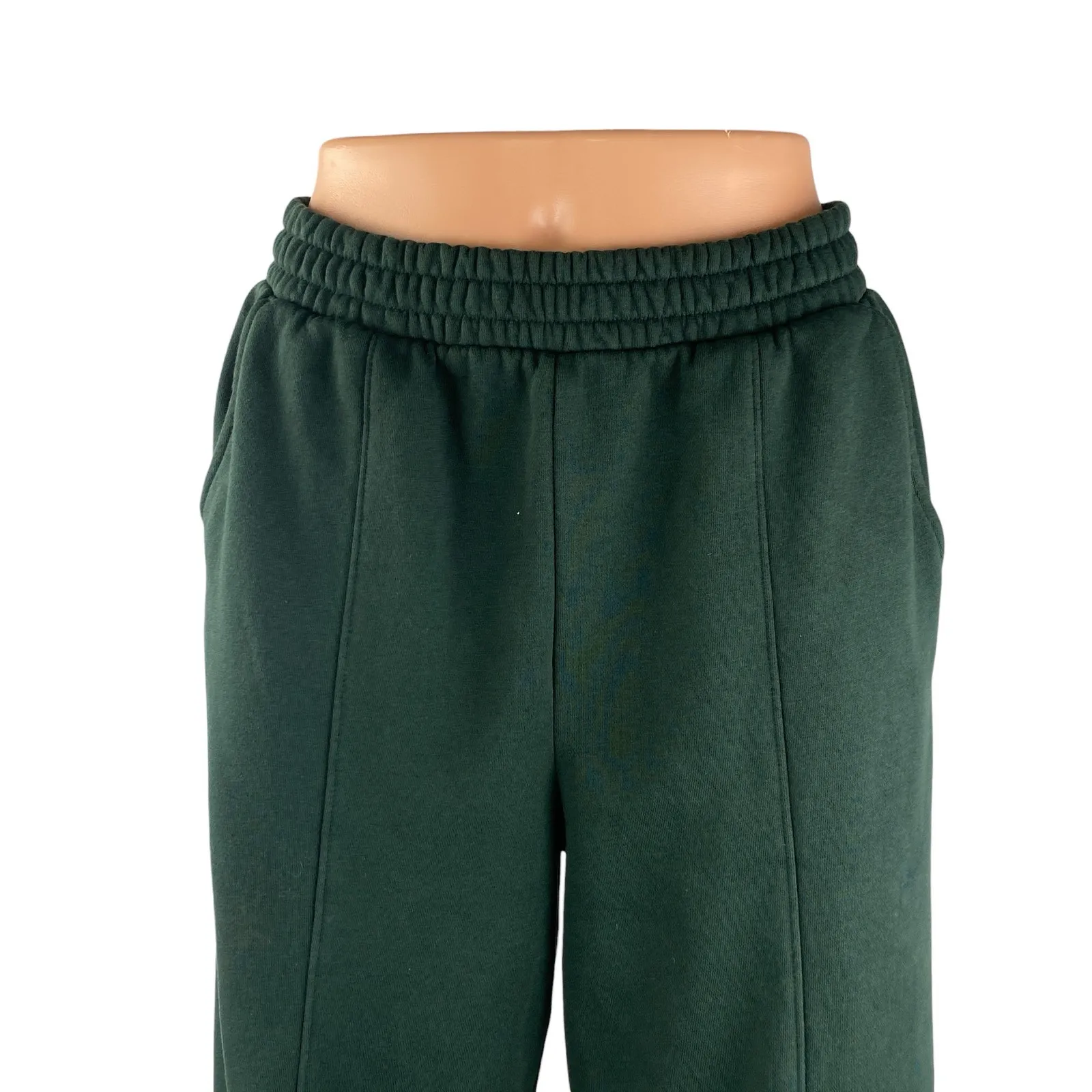 GAP Green Fleece High Rise Straight Leg Track Athletic Trousers Sweat Pants Sz S - Image 2