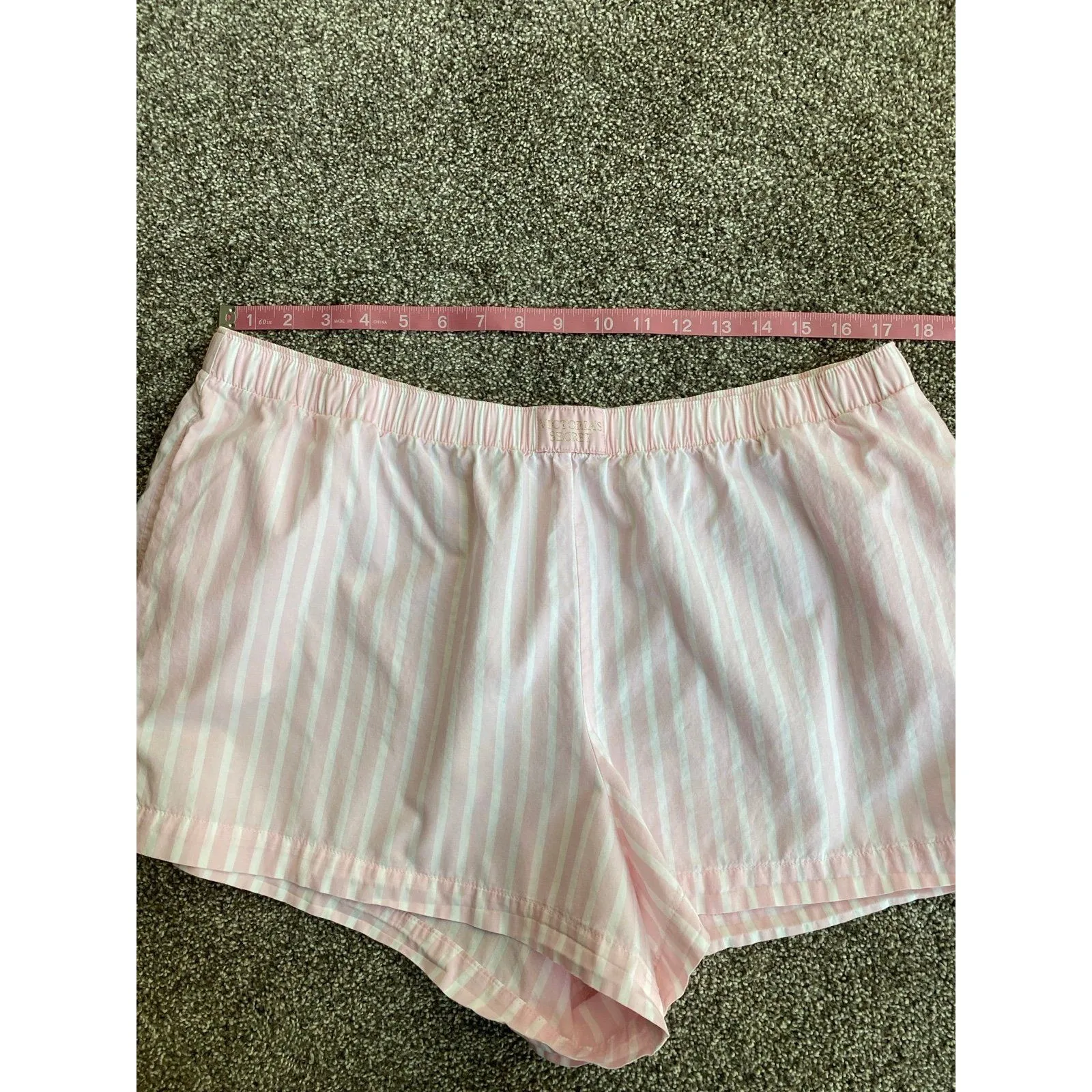 Victoria’s Secret Pink & White Striped Cotton Sleep Shorts – Size XL - Image 3
