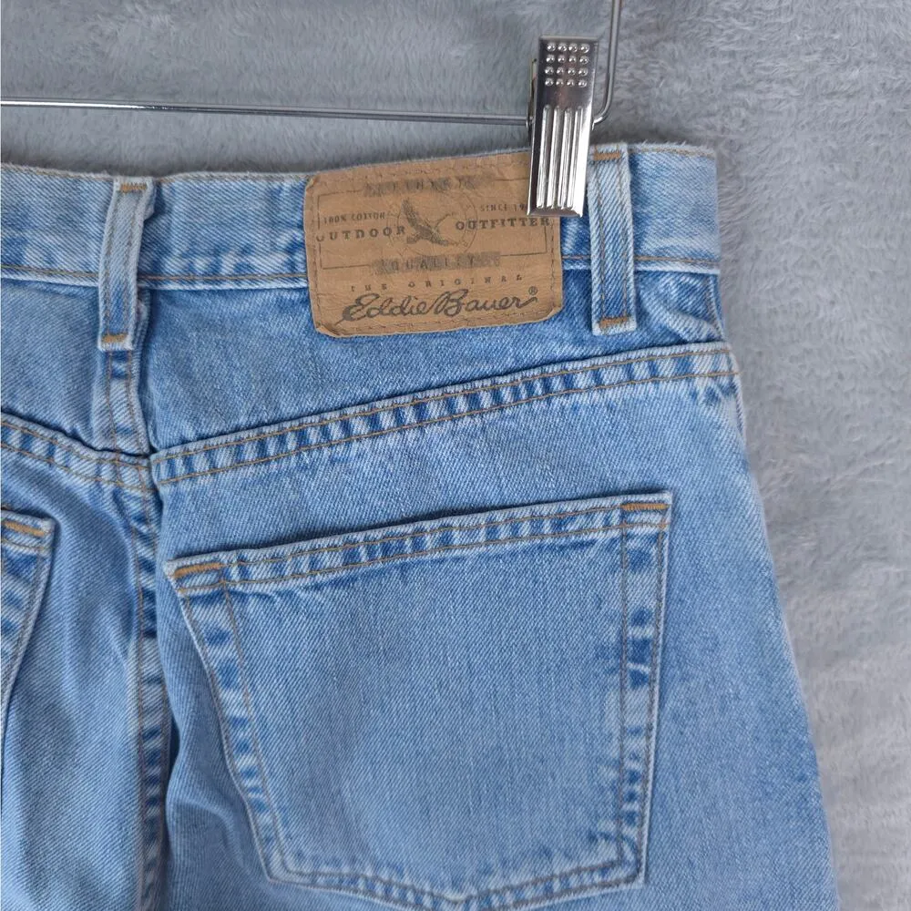 Eddie Bauer Denim Jeans Womens 6 Petite Button Fly Light Wash High Rise Cotton - Image 6