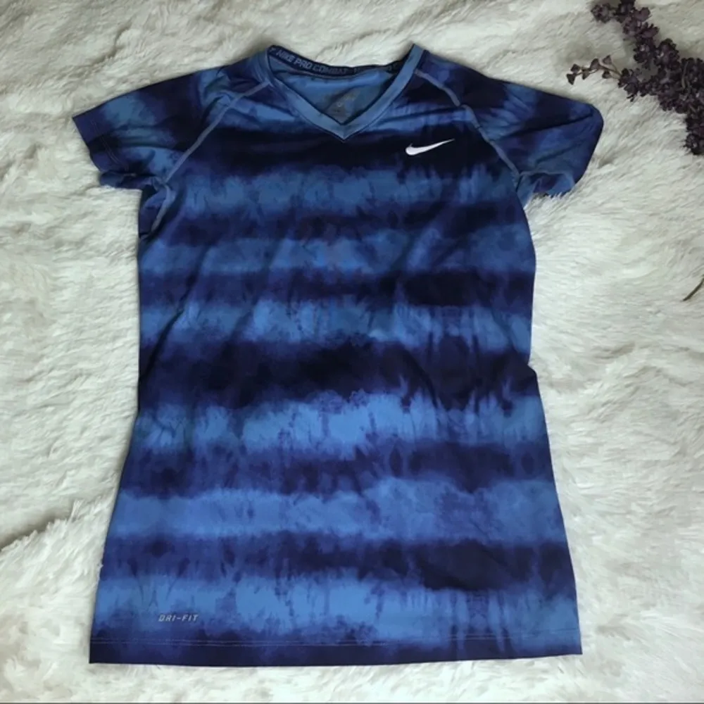 Nike dri fit tie die short sleeve blue shi… - Image 2