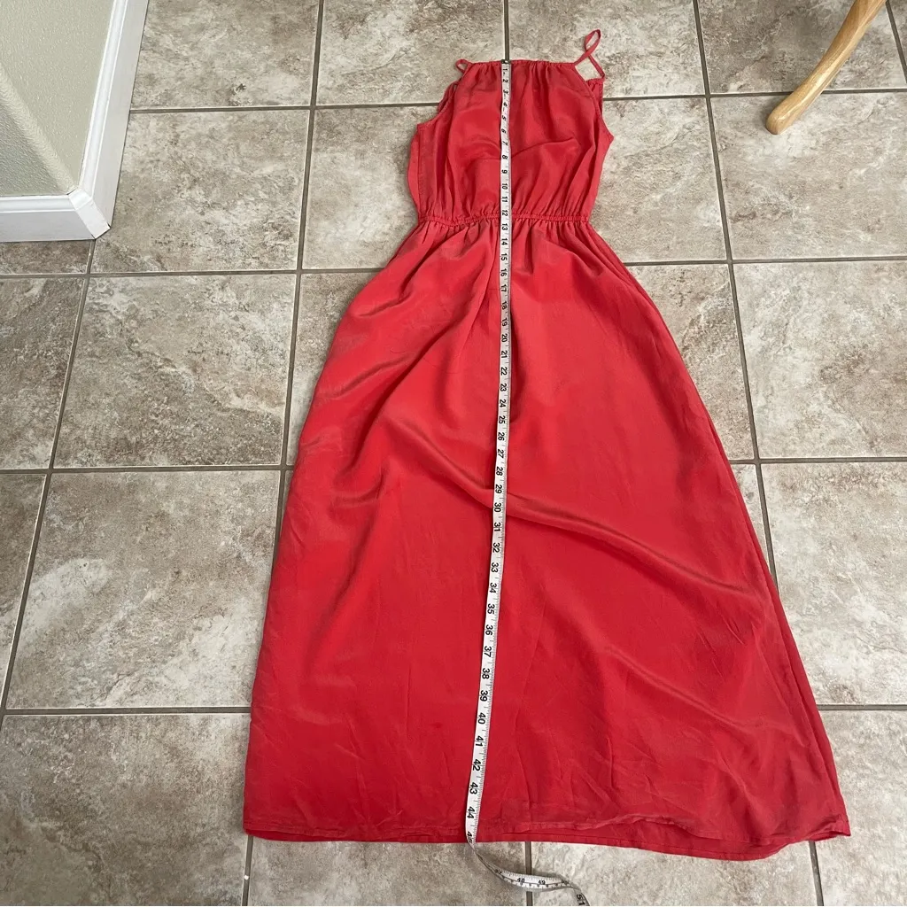 J Crew Coral Peach  Silk Chiffon Maxi Gown in Coral, Women's Size‎ 2 Petite - Image 3