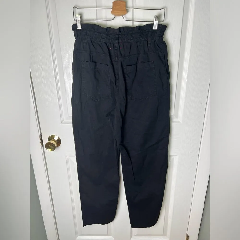 Xirena Theo Cotton Twill Paper Bag Ankle Pants Black M Size M - Image 5