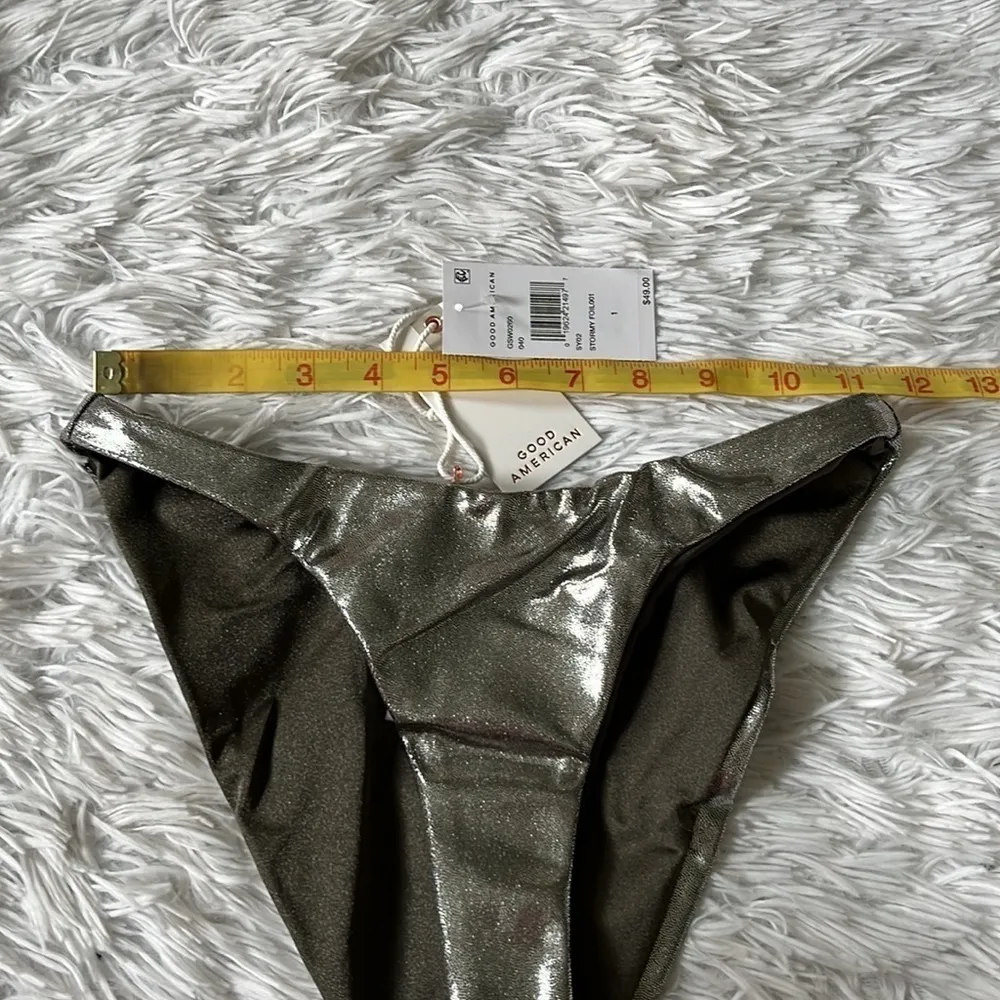 New Good American Foil better reversible bikini bottom in stormy foil size Small - Image 7