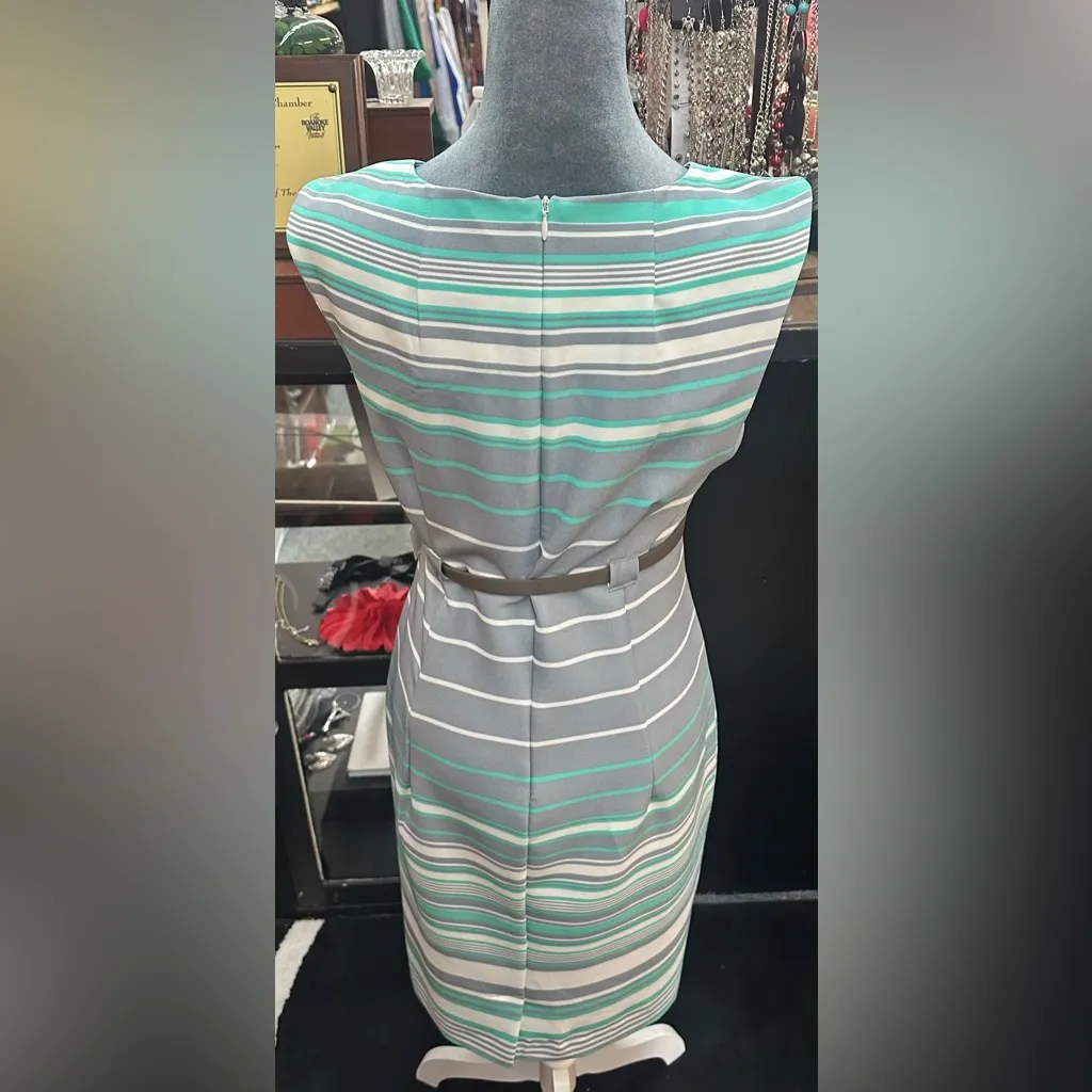 Shelby & Palmer sz 12 gray, green & white dress - Image 2