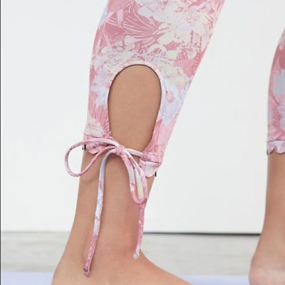 Daily practice anthro floral tie leggings XS - Image 9