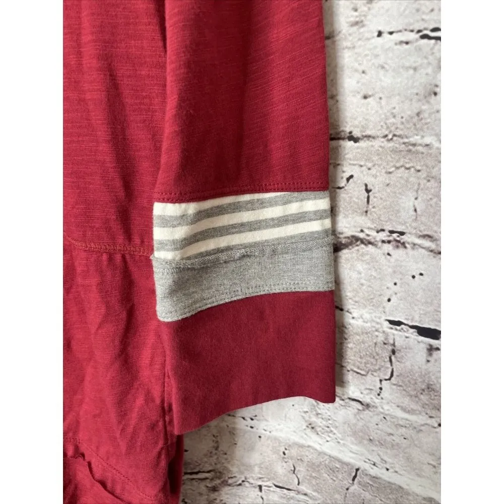 Soft Surroundings Dark Red Long Sleeve Tunic Women’s Shirt Embellished M - Image 2