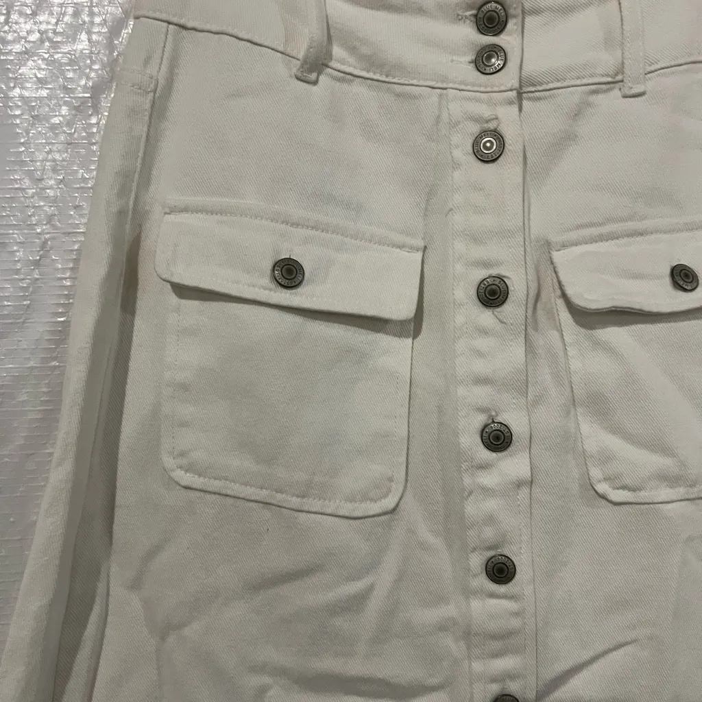 blueMELI White Denim Button Down Skirt Size Medium - Image 2
