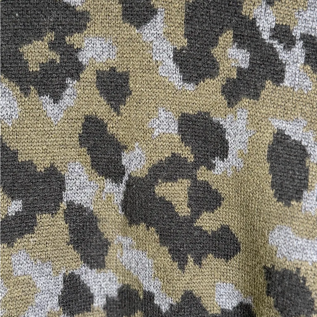 Anthropologie Women’s Camo Knit Leopard Chic Sweater Y2K Gorpcore Sz XS - Image 2