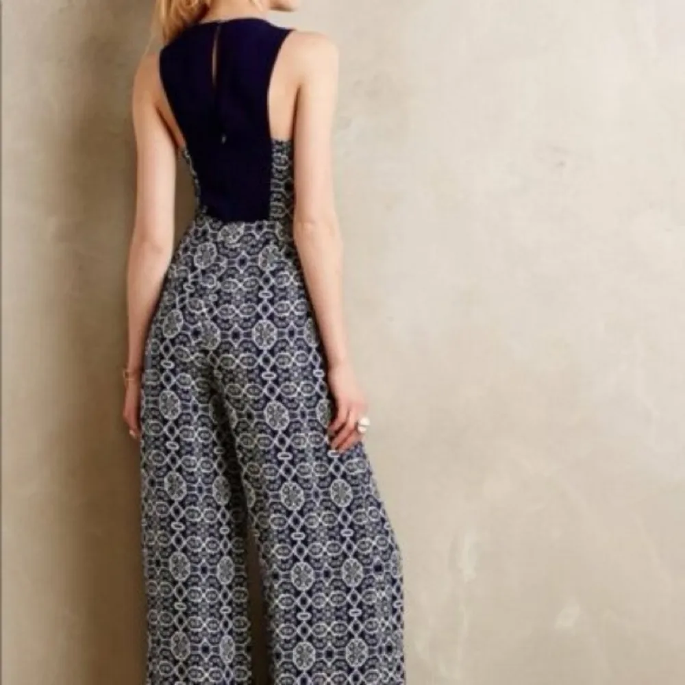 ELEVENSES - ANTHROPOLOGIE - Blue Audra Jumpsuit, Women's Size 0 XS Jumper Romper - Image 6