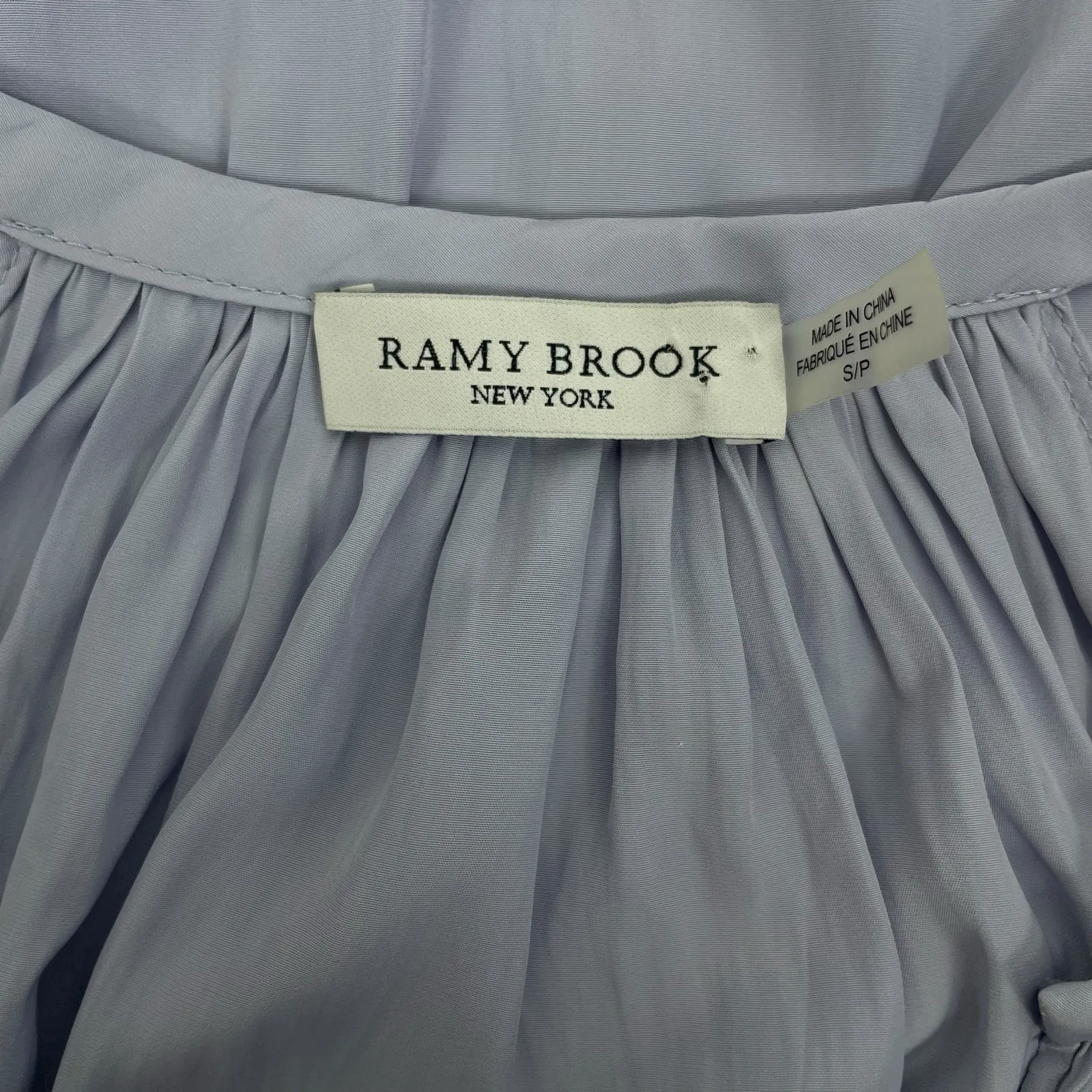 Ramy Brook  Eileen Cold Shoulder Satin Mini Dress Light Blue Size S - Image 11