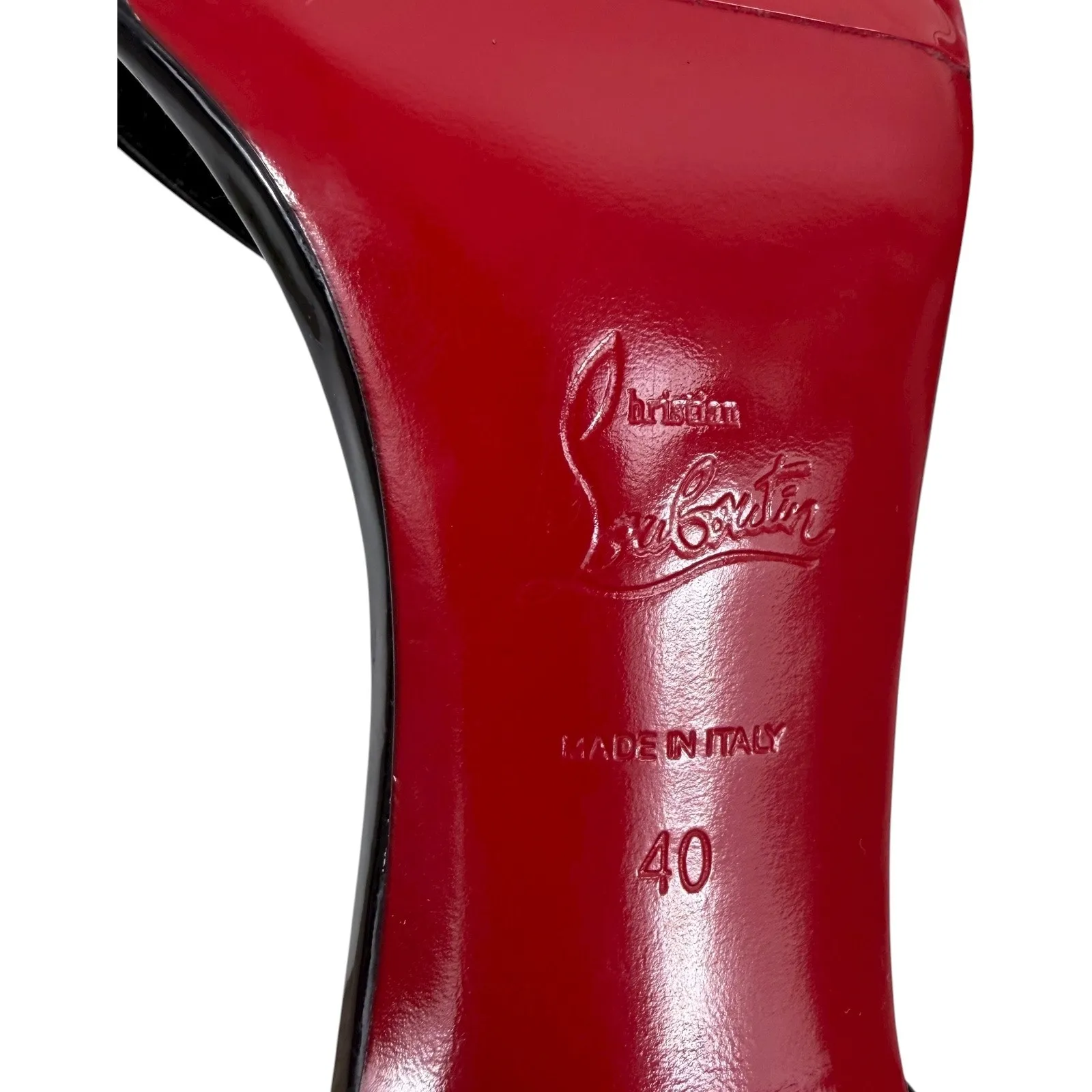 Christian Louboutin Astridal 100 Patent Leahter Heel Sandal Black Size 40 - Image 11