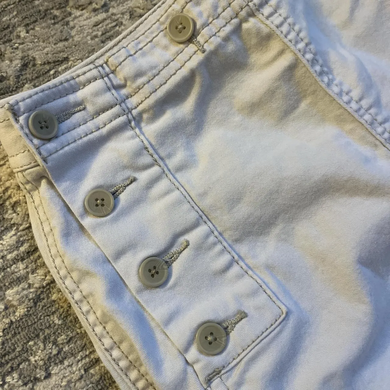 Free People  boho white mini skirt with button details size 0 - Image 5