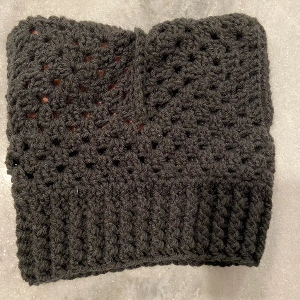 Handmade Crochet Cat Animal Ear Beanie Hat Cozy Ribbed Brim Stretch Winter Hat - Image 5