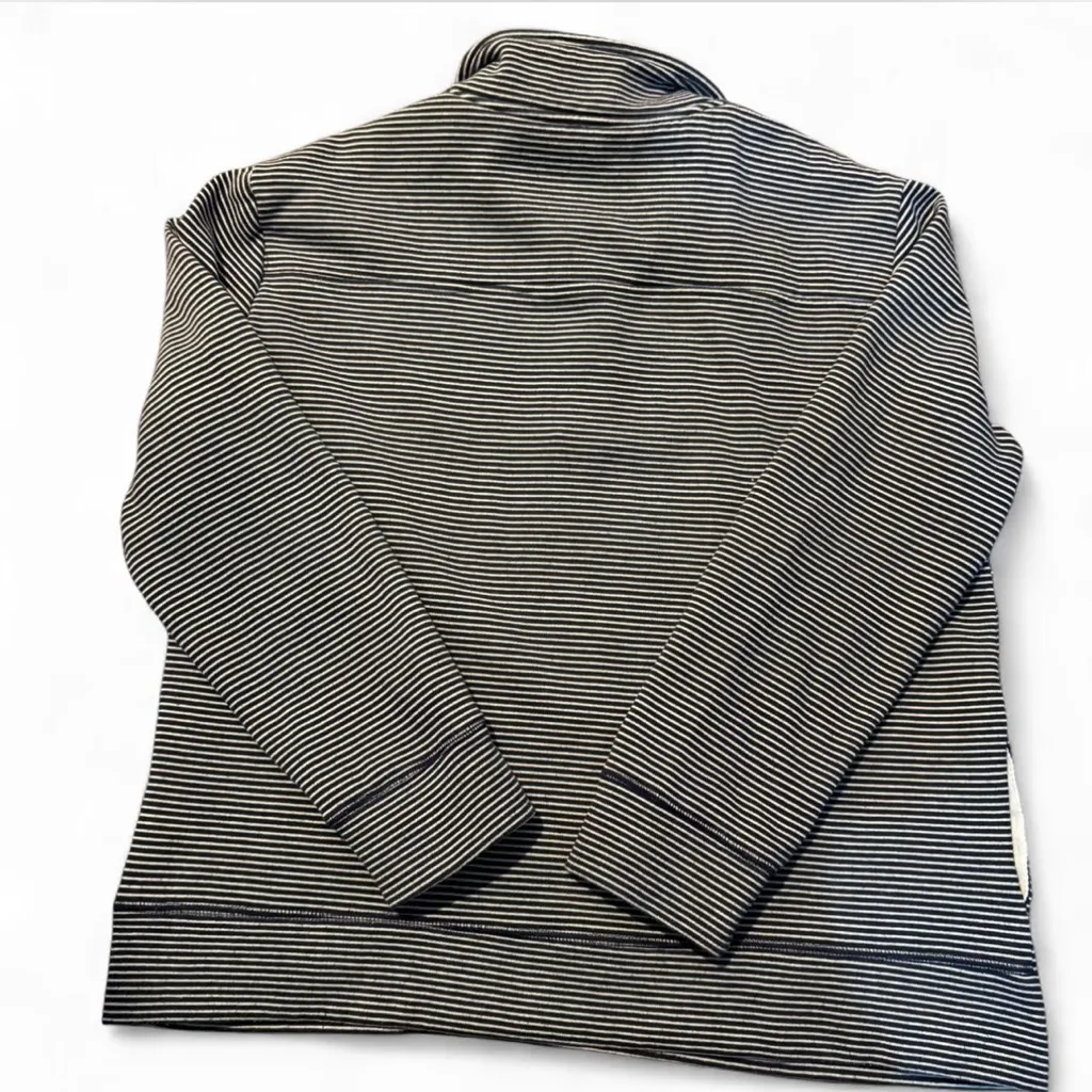 State of Mind Navy Blue and White Striped Pullover Size L - Image 7