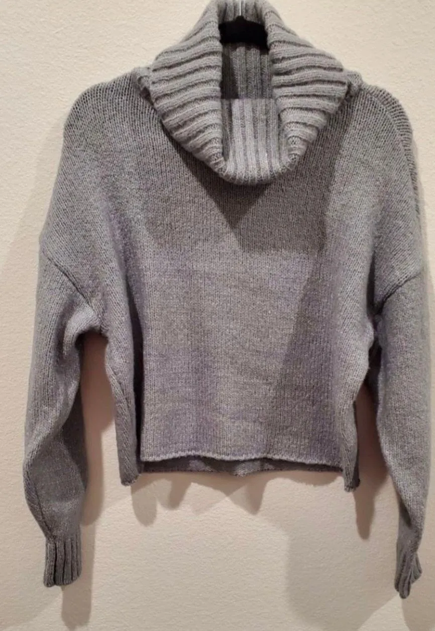 Kendall + Kylie  Turtle Neck Grey Sweater - Image 3