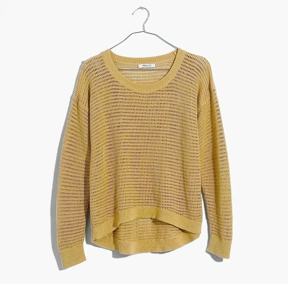 Madewell | Northshore Golden Mustard Preppy Pullover Cotton Sweater Size XS - Image 6