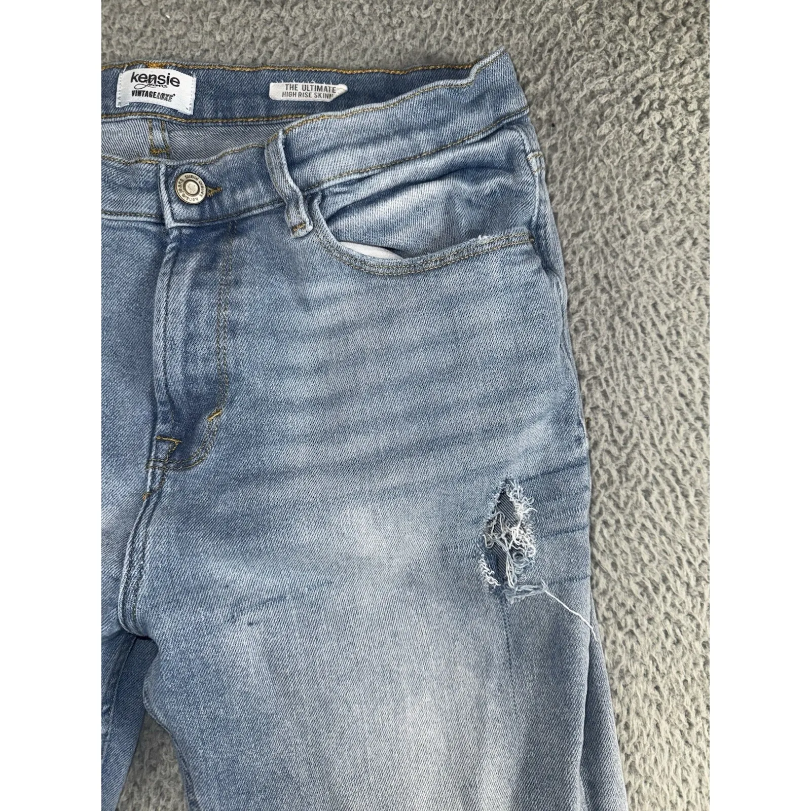 Kensie Vintage luxe Jeans Women‎ 12/31 Ultimate High Rise Skinny Raw Hem - Image 7