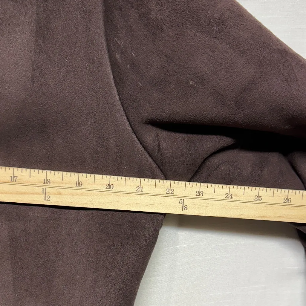 Style & Co. Chocolate Faux Fur Trim Bohemian Teddy Jacket - Image 7