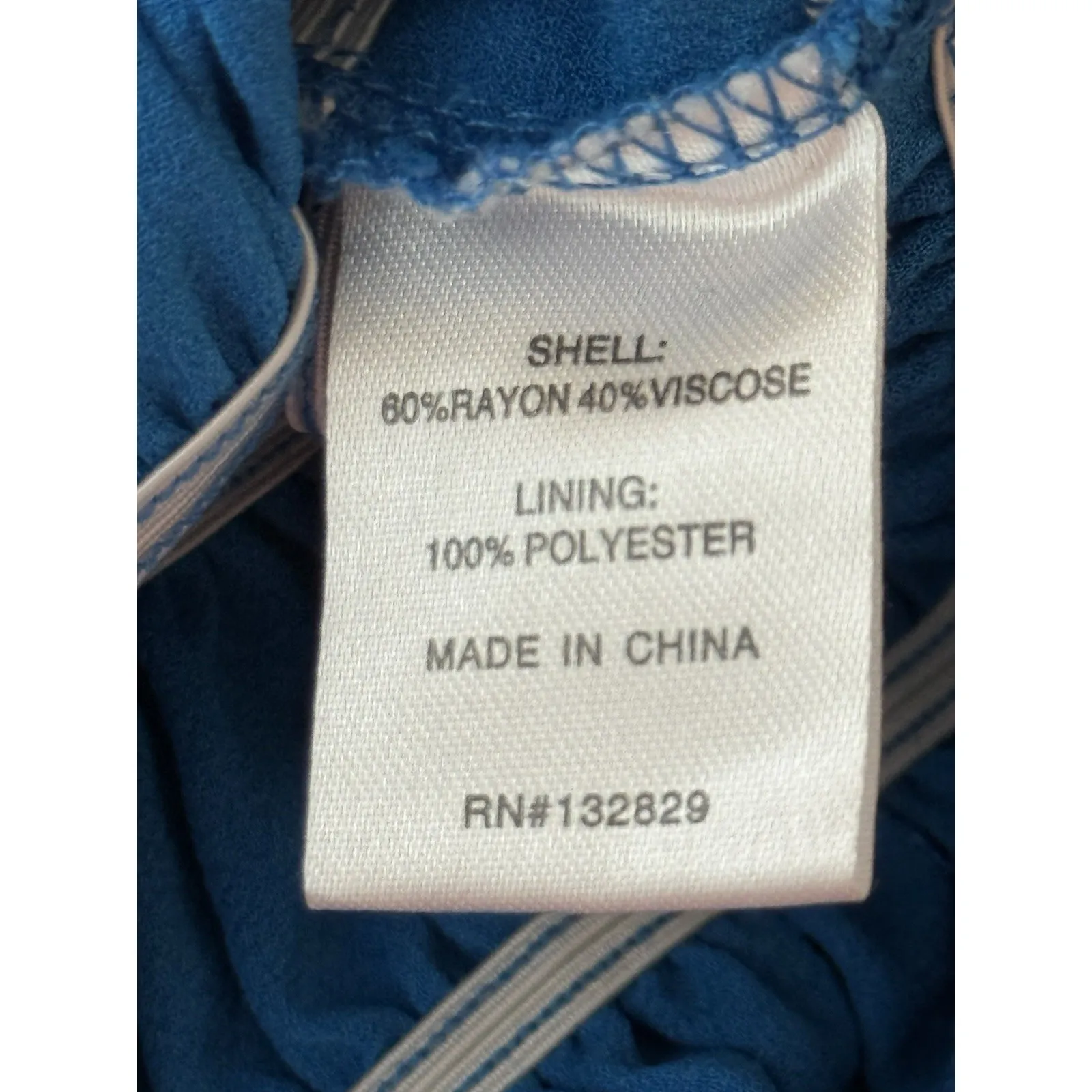 Superdown Revolve‎ Rylie Blue Tie Strap Smocked Ruched Crop Top Size medium - Image 5