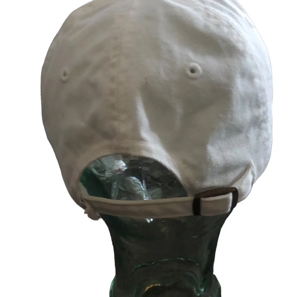 White Cotton Adjustable Cap Hat Beach Chairs OS Athletic Sporty - Image 5