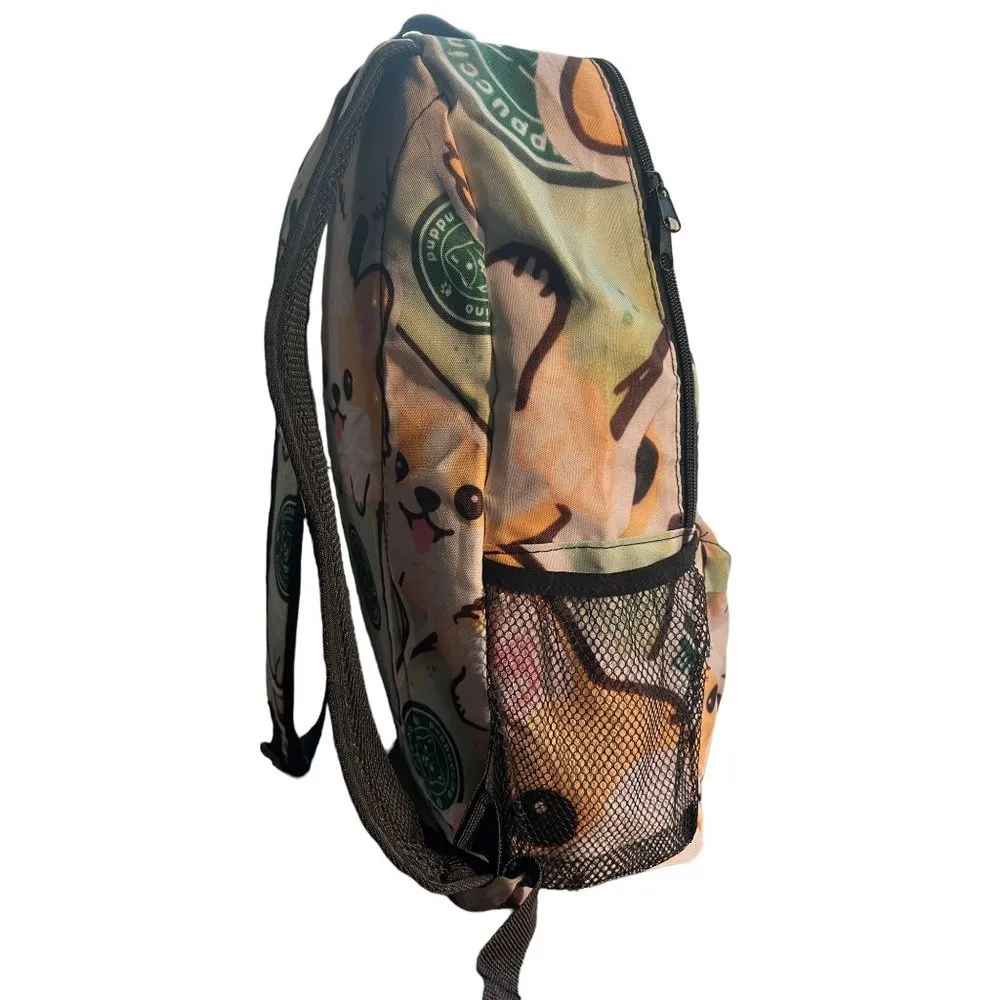 Puppuccino Bookbag Backpack Bag Coffee Light Padding Mesh Pockets - Image 3