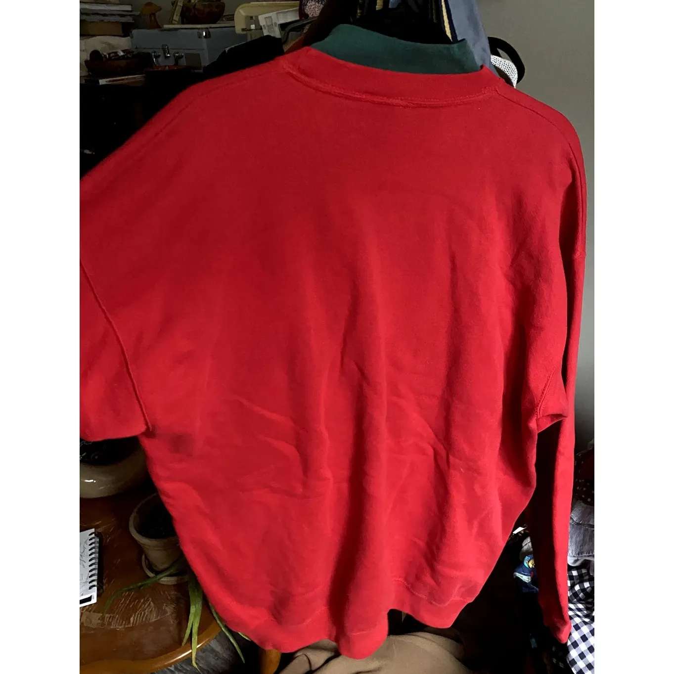 1990's‎ Vintage Embroidered Red Merry Christmas Tree Crewneck Sweater XL Cozy - Image 5